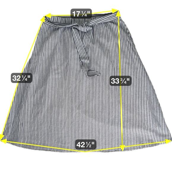 Talbots Candy Stripe Womens Midi Skirt XL Linen Blend Preppy Quiet Luxury Summer - Picture 4 of 12